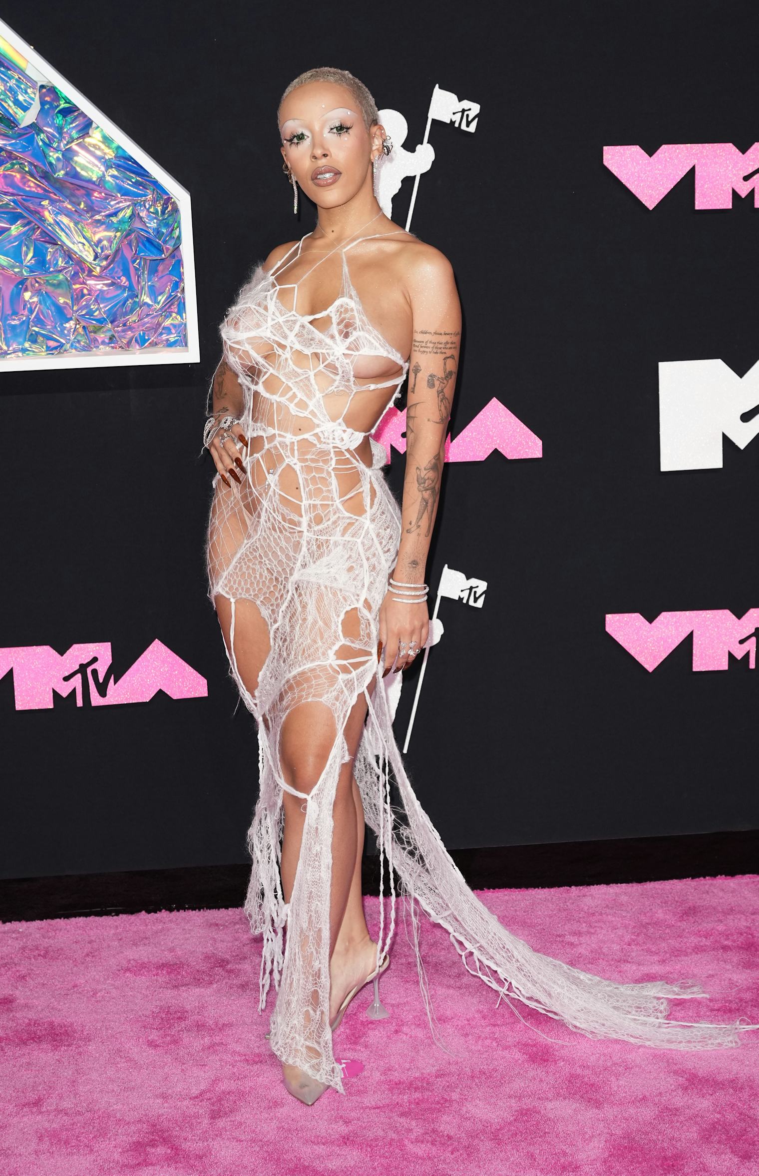 Doja Cat's 2023 MTV VMAs Spider Web Dress Was Completely SeeThrough