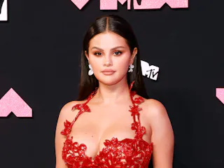 NEWARK, NEW JERSEY - SEPTEMBER 12: Selena Gomez attends the 2023 MTV Video Music Awards at Prudentia...