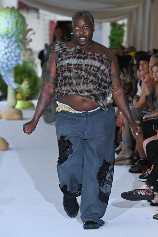 Brontez Purnell at Collina Strada Spring 2024 Ready To Wear Fashion Show. 