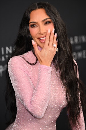 Kim Kardashian's strawberry milk nails at Kering's 2nd Annual Caring For Women Dinner on September 1...