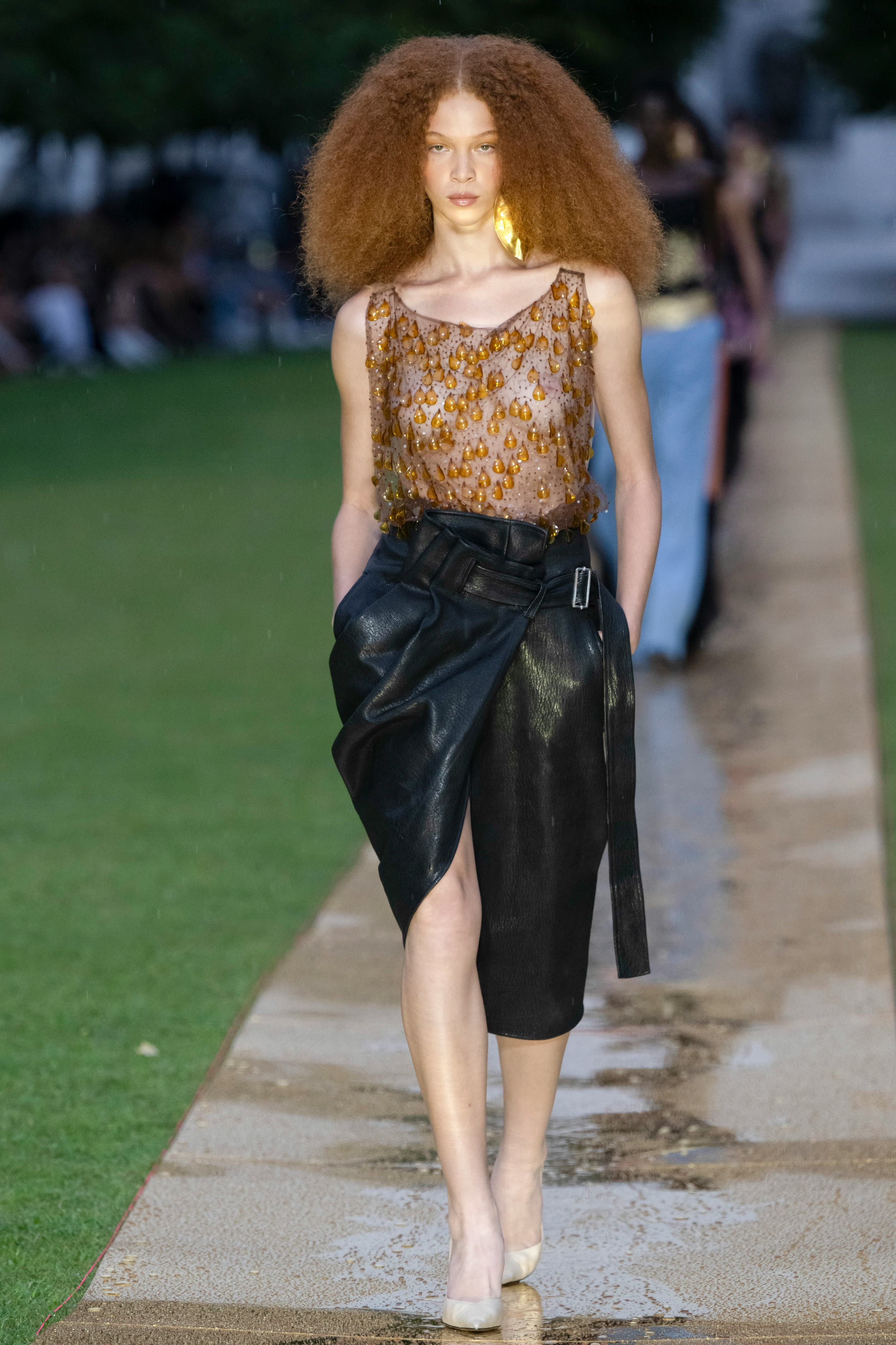 A model walks the runway during the Prabal Gurung Ready to Wear Spring/Summer 2024 fashion show.