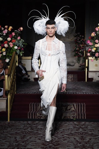 Model on the runway at Palomo Spain Spring 2024 Ready To Wear Fashion Show at the Plaza Hotel on Sep...