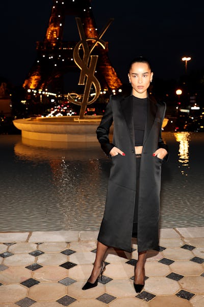 Zoe Kravitz attends the Saint Laurent Womenswear Spring/Summer 2023 show as part of Paris Fashion We...