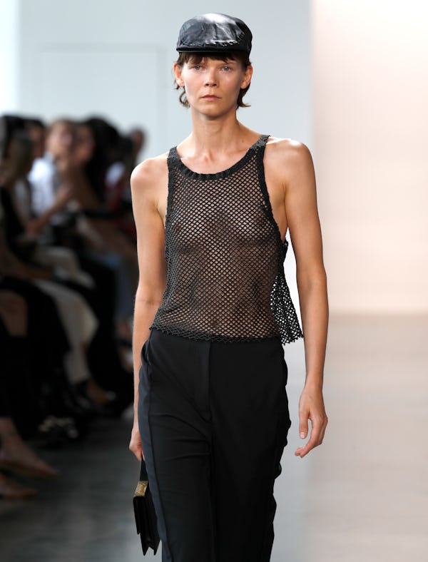 A model walks the runway for Bevza during NYFW.