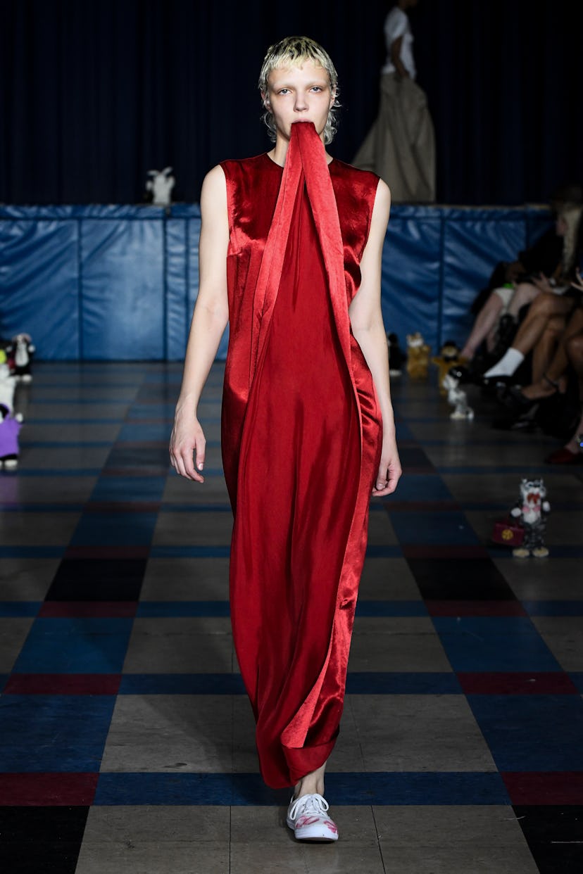 A model walks the runway during the Puppets and Puppets Ready to Wear Spring/Summer 2024 fashion sho...