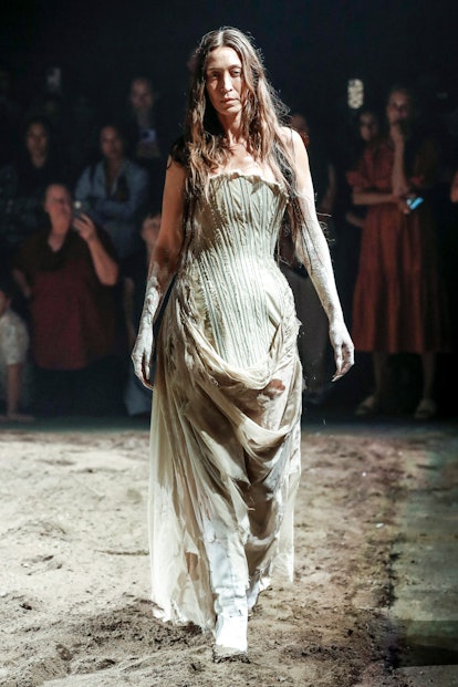 Alana Hadid walks the runway during the Elena Velez Ready to Wear Spring/Summer 2024 fashion show.