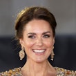 Kate Middleton updo and gold sequin dress
