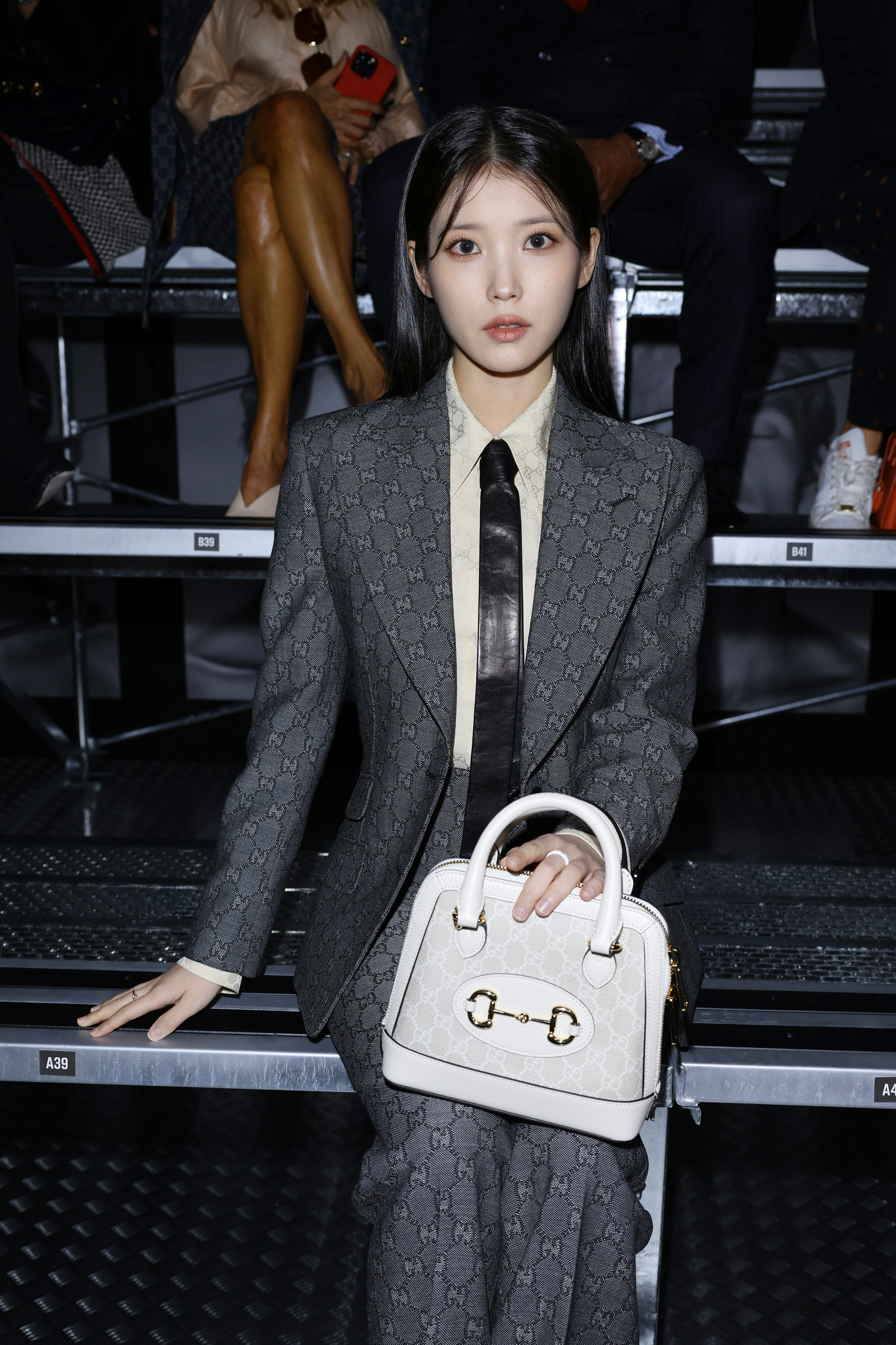 Lee Ji-eun, know as IU, is seen at the Gucci Show during Milan Fashion Week Spring/Summer 2023.