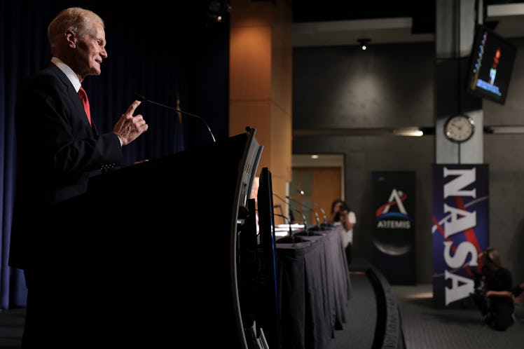 WASHINGTON, DC - SEPTEMBER 14: NASA Administrator Bill Nelson attends a press conference at NASA hea...