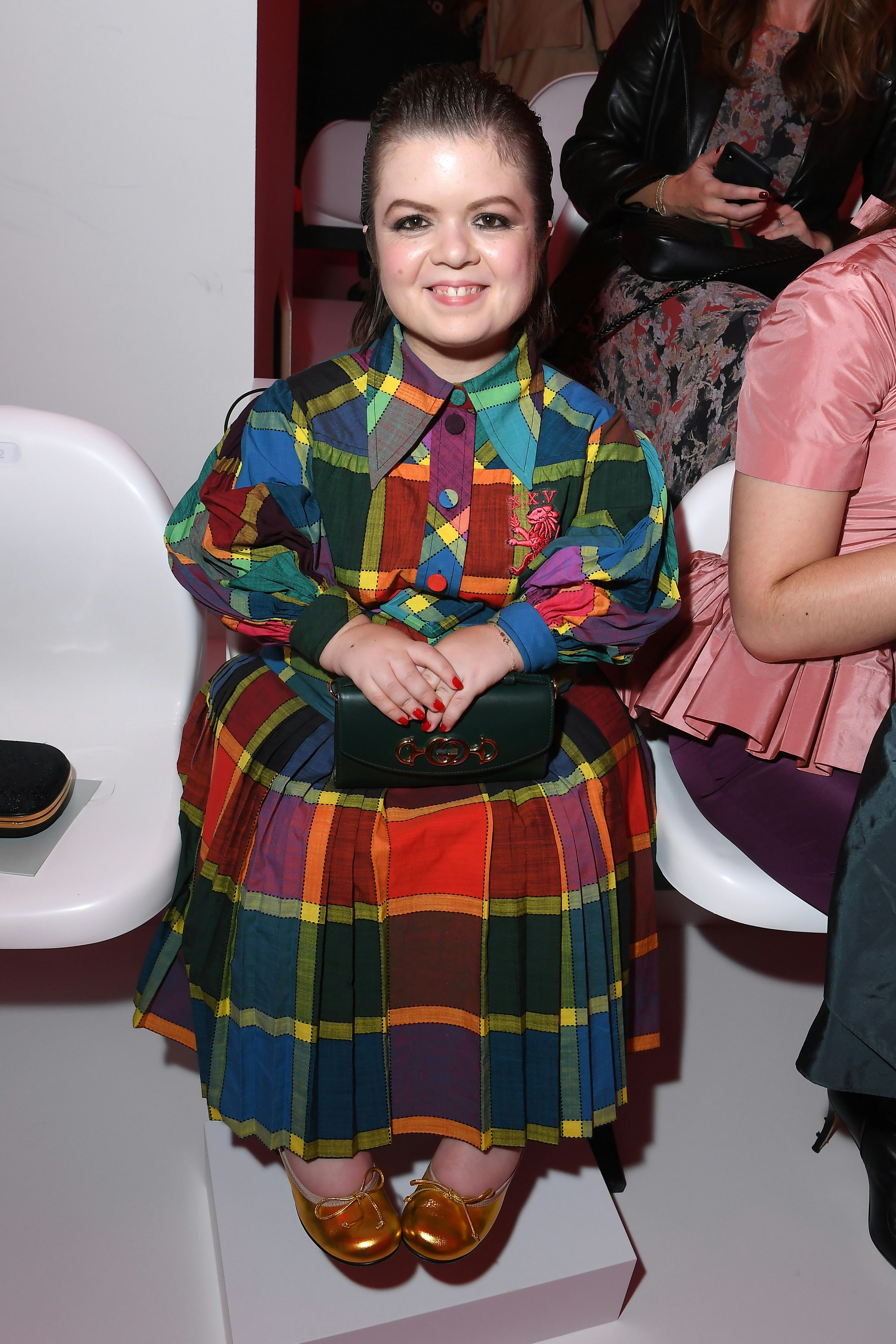 Sinéad Burke attends the Gucci show during Milan Fashion Week Spring/Summer 2020.