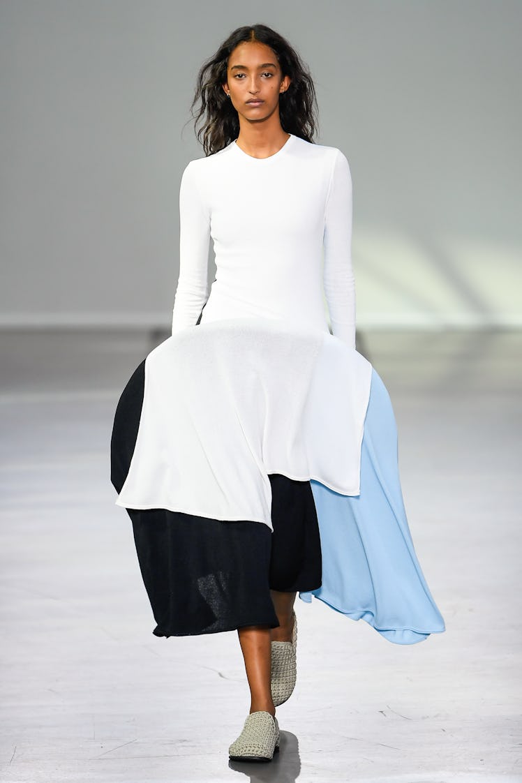 Model on the runway at the JW Anderson Spring 2024 Ready To Wear Fashion Show held at The Roundhouse...