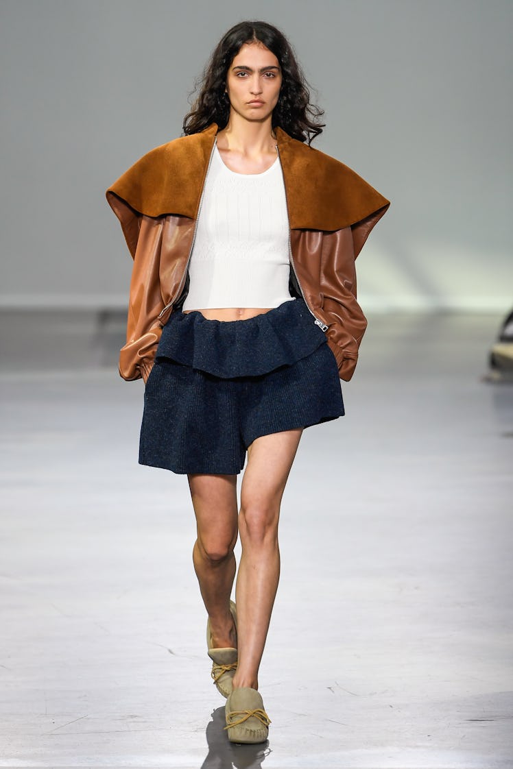 Model on the runway at the JW Anderson Spring 2024 Ready To Wear Fashion Show held at The Roundhouse...
