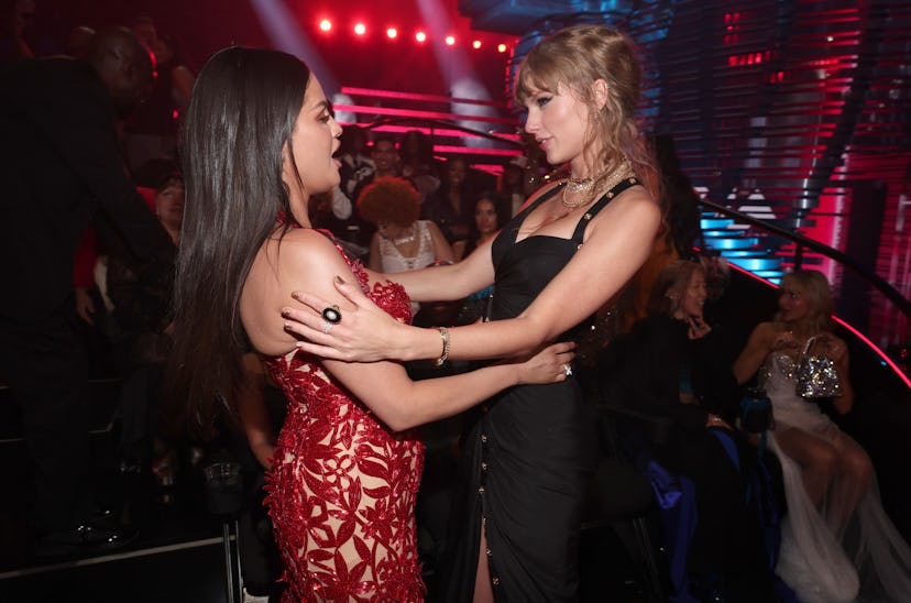 Selena Gomez and Taylor Swift at the 2023 MTV Video Music Awards held at Prudential Center on Septem…