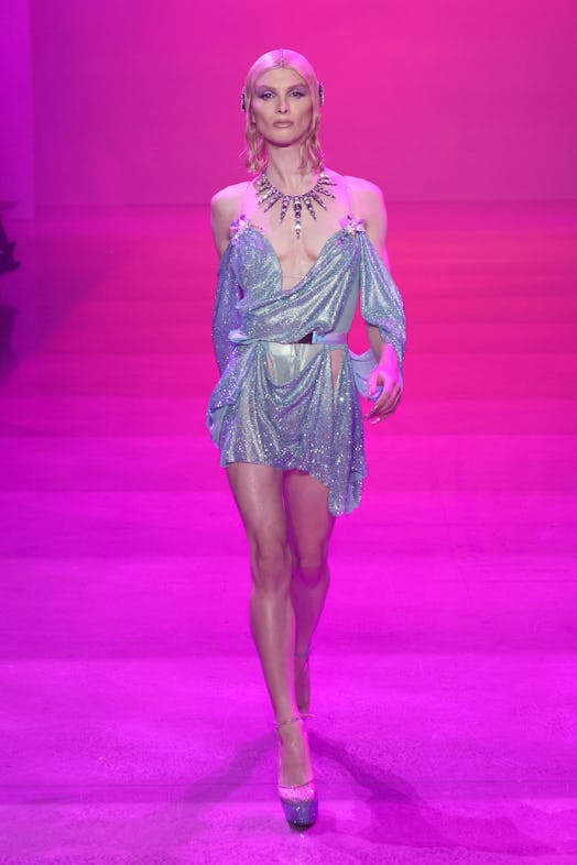 Dylan Mulvaney walks the runway at The Blonds Spring Summer 2024 fashion show. 