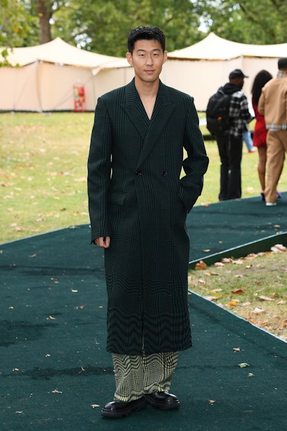 LONDON, ENGLAND - SEPTEMBER 18: Son Heung-min attends the Burberry show during London Fashion Week S...