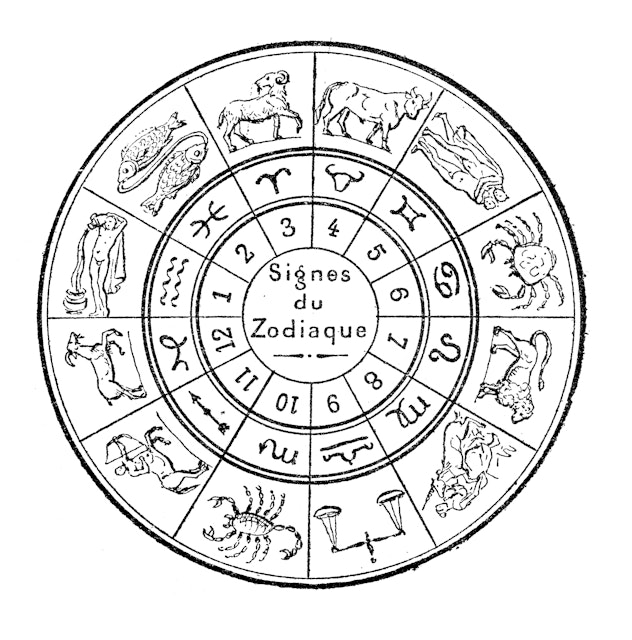 Antique illustration: Zodiac signs