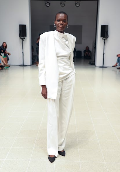 LONDON, ENGLAND - SEPTEMBER 17: Sheila Atim attends the Tove show during London Fashion Week Septemb...