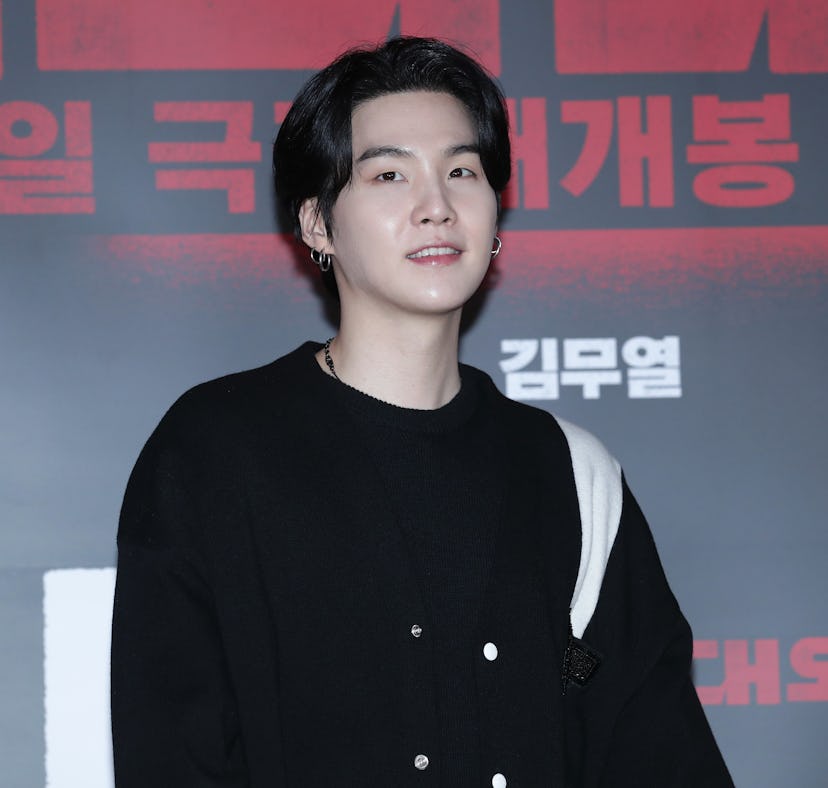 SEOUL, SOUTH KOREA - FEBRUARY 27: Suga of boy band BTS aka Bangtan Boys is seen at 'The Devil's Deal...