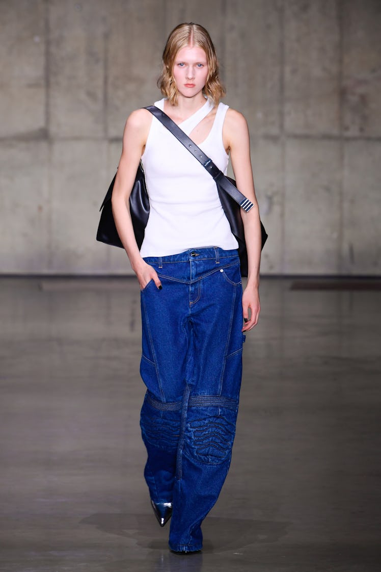Model on the runway at the David Koma Spring 2024 Ready To Wear Fashion Show held at the Tate Modern...