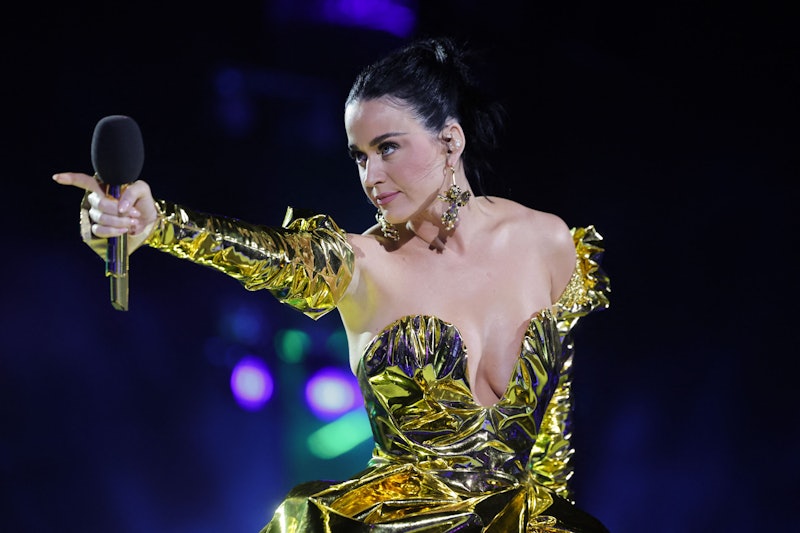 TOPSHOT - US artist Katy Perry performs inside Windsor Castle grounds at the Coronation Concert, in ...