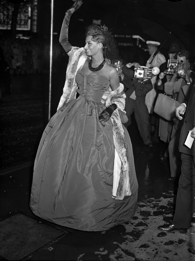 Sophia Loren at the film premier of 'The Key' 29th May 1958.