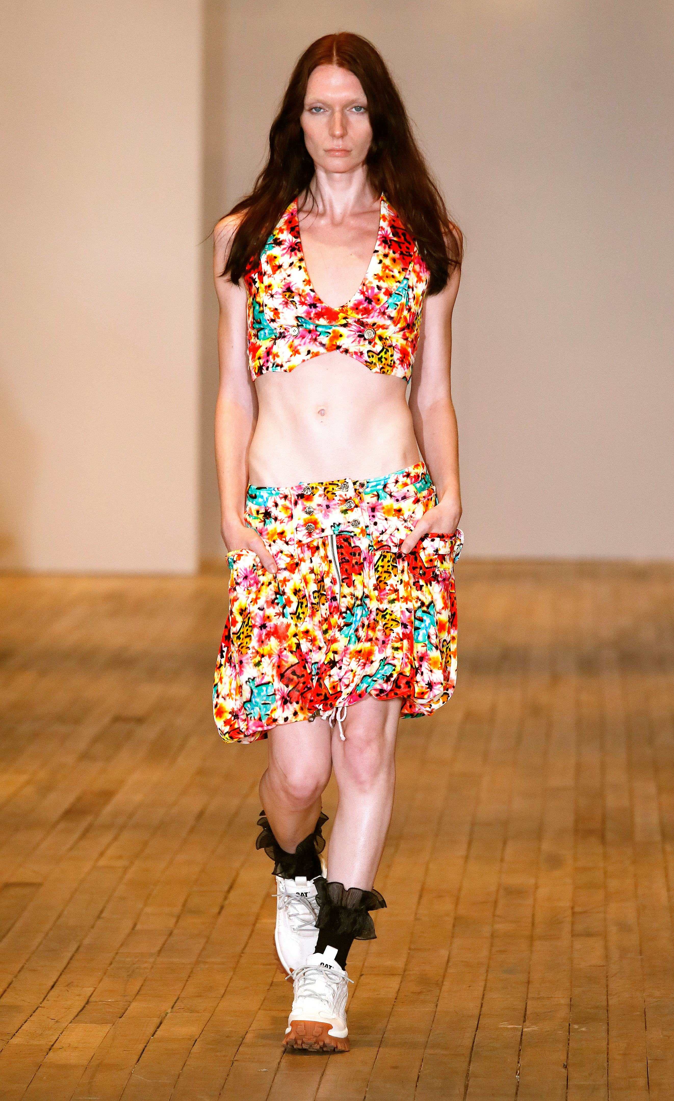 Willa Devereux walks the runway for Colin LoCascio during NYFW:The Shows.