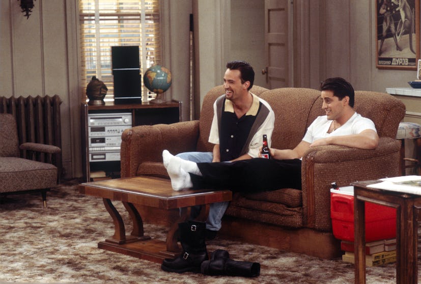 FRIENDS -- "The One with the Flashback" Episode 6 -- Pictured: (l-r) Matthew Perry as Chandler Bing,...