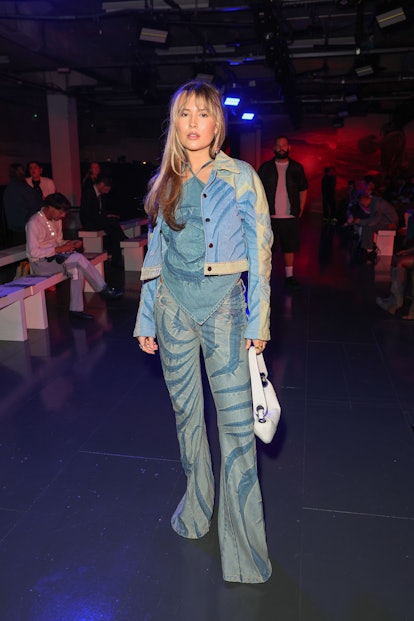LONDON, ENGLAND - SEPTEMBER 17: Mimi Webb attends the Masha Popova show during London Fashion Week S...