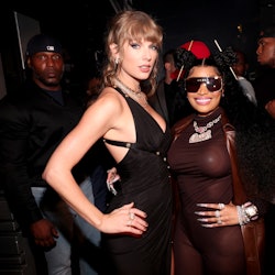 Taylor Swift and Nicki Minaj at the 2023 MTV Video Music Awards held at Prudential Center on Septemb...