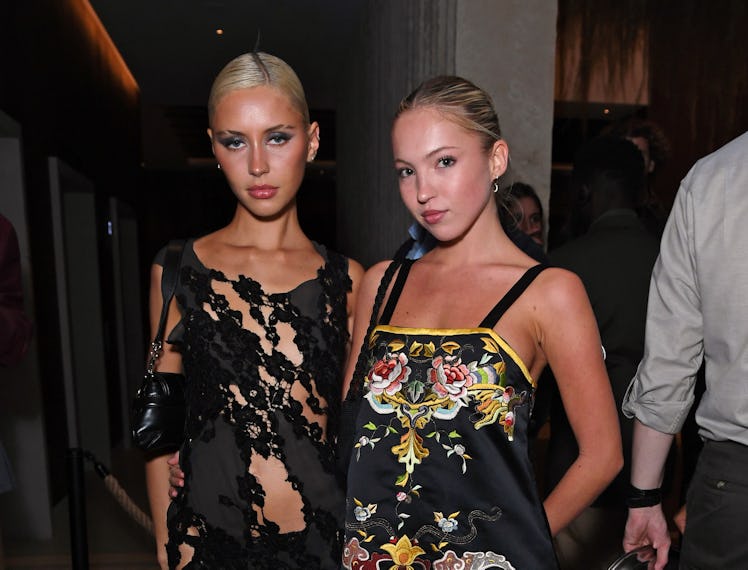 Iris Law and Lila Moss attend the Perfect X Valentino LFW party at 1 Hotel Mayfair on September 18, ...