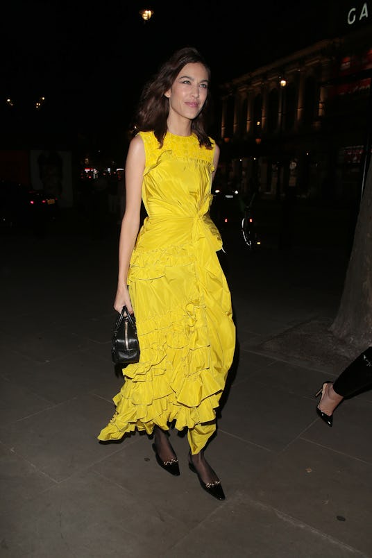 LONDON, ENGLAND - SEPTEMBER 18:  Alexa Chung seen attending ERDEM dinner at National Portrait Galler...