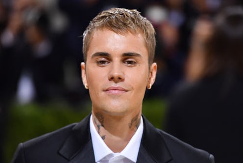Canadian singer Justin Bieber arrives for the 2021 Met Gala at the Metropolitan Museum of Art on Sep…