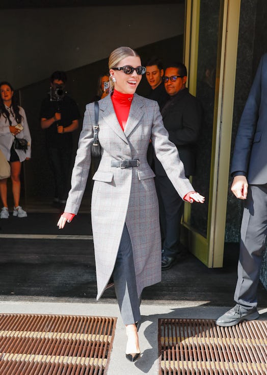Sofia Richie is seen heading to The Prada show during Milan Fashion Week on September 21, 2023 in Mi...