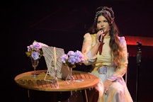 PARIS, FRANCE - JULY 10: Lana Del Rey performs on stage at L'Olympia on July 10, 2023 in Paris, Fran...