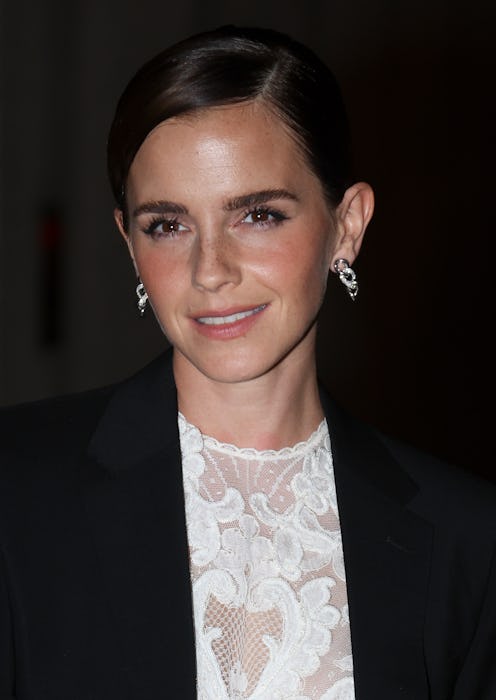 Emma Watson slicked bun outside in NYC