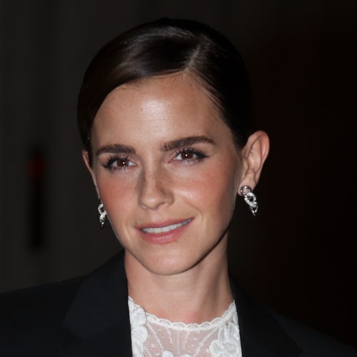 Emma Watson slicked bun outside in NYC