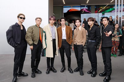 MILAN, ITALY - SEPTEMBER 21: Enhypen band attend the Prada fashion show during the Milan Fashion Wee...
