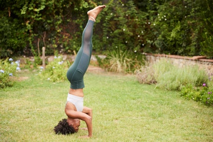 Try a headstand inverted yoga pose.