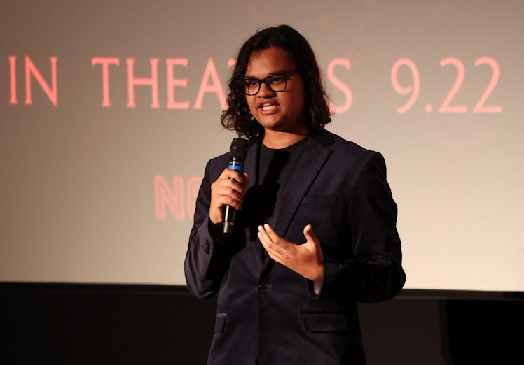 LOS ANGELES, CALIFORNIA - SEPTEMBER 19: Bishal Dutta speaks onstage during NEON's IT LIVES INSIDE Lo...