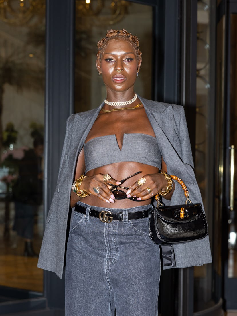 Jodie Turner-Smith is seen during the Milan Fashion Week - Womenswear Spring/Summer 2024 on Septembe...