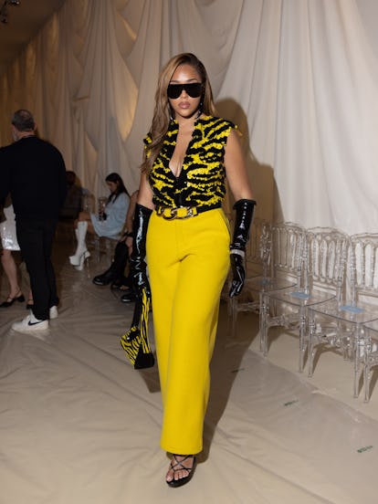 MILAN, ITALY - SEPTEMBER 21: Jordyn Woods attends the GCDS fashion show during the Milan Fashion Wee...