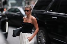 Sofia Richie is seen outside Proenza Schouler's 2023 New York Fashion Week show wearing a black and ...