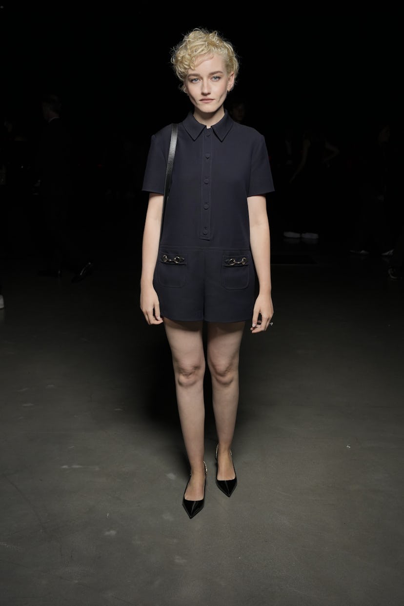 Julia Garner at the Gucci Spring 2024 Ready To Wear Fashion Show on September 22, 2023 in Milan, Ita...