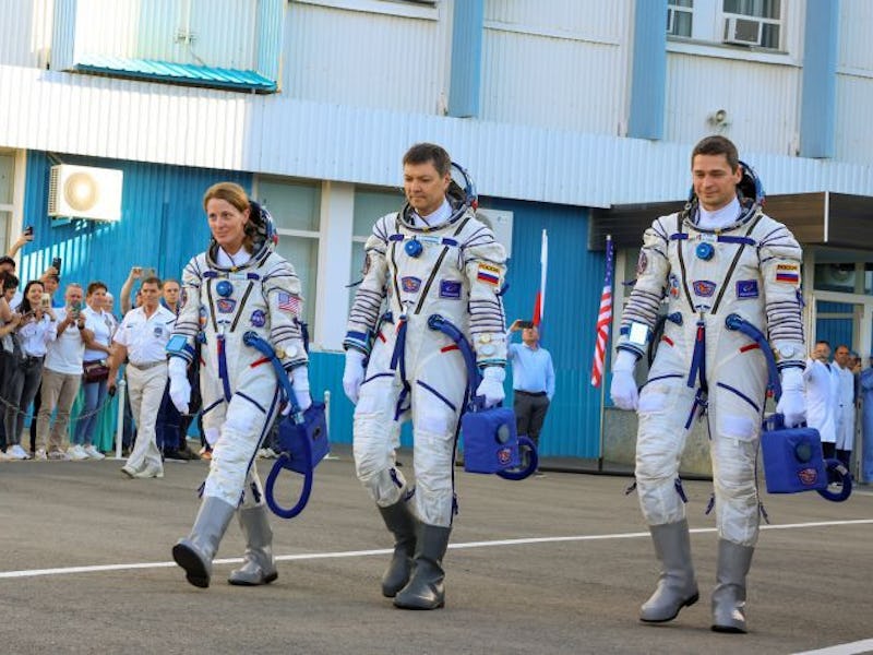 ASTANA, KAZAKHSTAN - SEPTEMBER 15: (----EDITORIAL USE ONLY - MANDATORY CREDIT - 'ROSCOSMOS / HANDOUT...