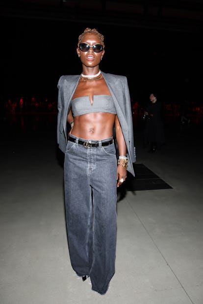 MILAN, ITALY - SEPTEMBER 22: Jodie Turner-Smith is seen at Gucci Ancora during Milan Fasion week on ...