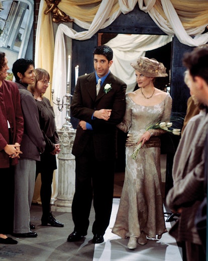 FRIENDS -- "The One with the Lesbian Wedding" Episode 11 -- Pictured: (l-r) David Schwimmer as Ross ...