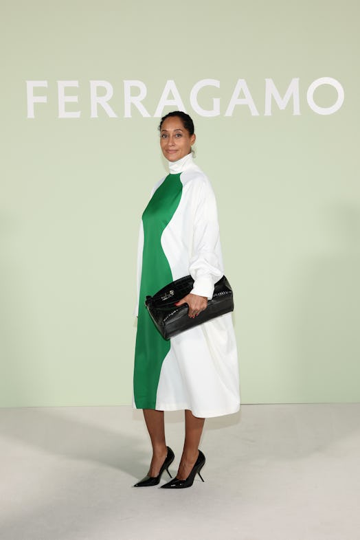 Tracee Ellis Ross attends the Ferragamo Spring Summer 2024 fashion show on September 23, 2023 in Mil...