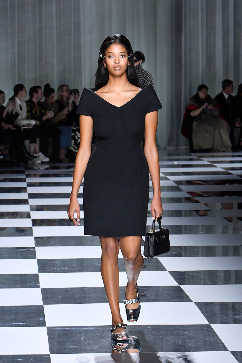 Natalia Bryant walks the runway during the Versace Ready to Wear Spring/Summer 2024 fashion show.