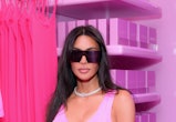 LOS ANGELES, CALIFORNIA - FEBRUARY 08: Kim Kardashian attends the SKIMS Valentine's Shop Pop-Up at W...