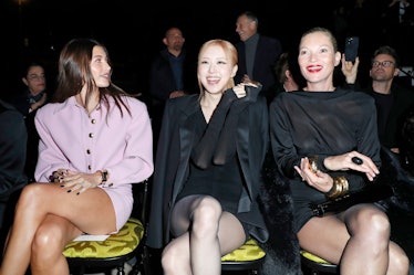 Hailey Bieber Brings Vibrant Color to Saint Laurent's Front Row at PFW – WWD
